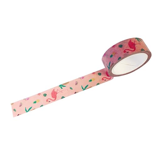 Flamingo Love Washi Masking Tape, 15mm x 7m