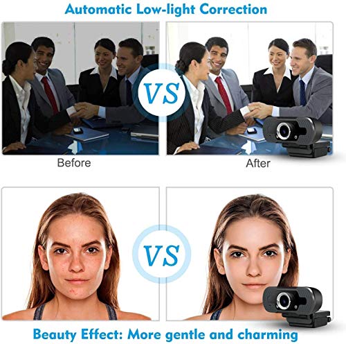 Webcam with Microphone with Privacy Cover,1080P Full HD Web Camera with Wide View for Live Broadcast,PC Laptop Desktop USB Webcams Computer Video Camera for USB Video Calling Recording Conferencing