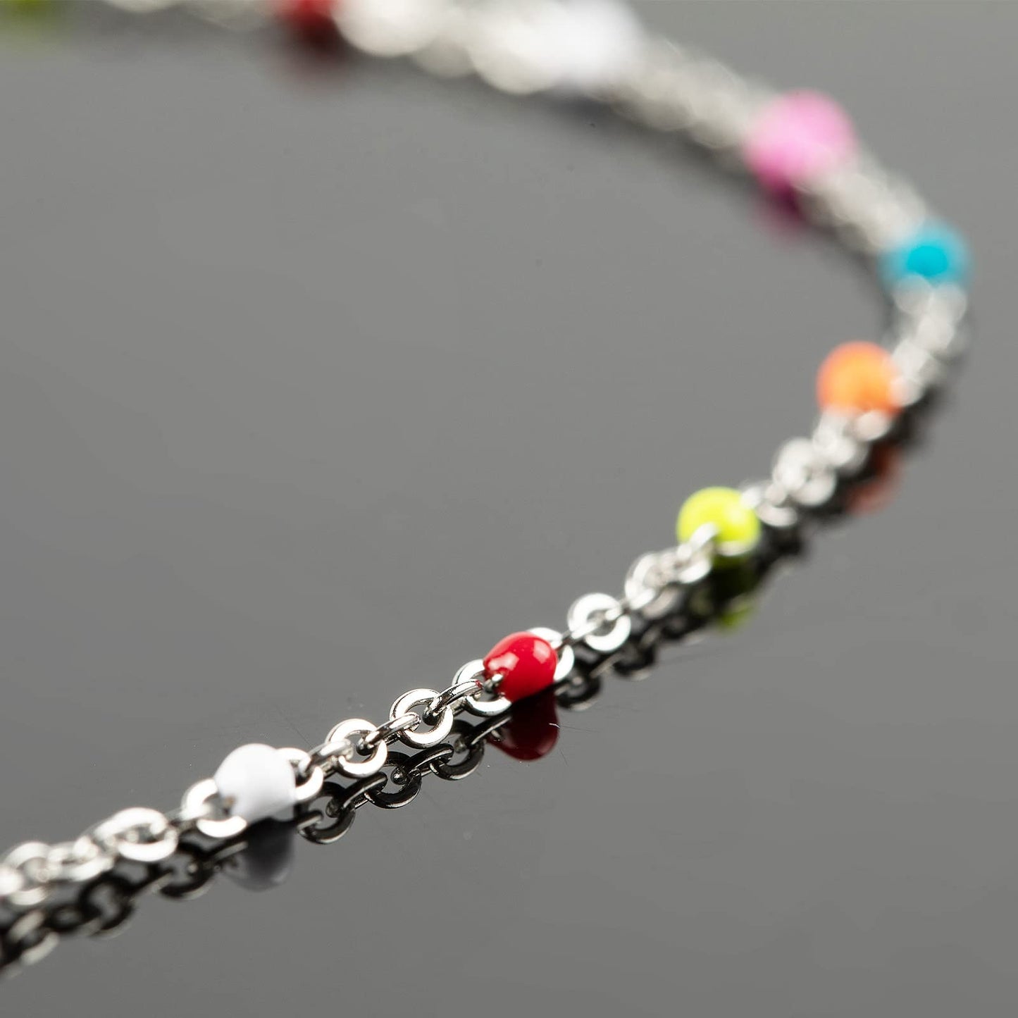 33 Feet Stainless Steel Beaded Jewelry Chain with Clasps and Jump Rings