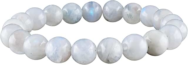 Natural 10mm Gemstone Stretch Bracelet for Stress Relief
