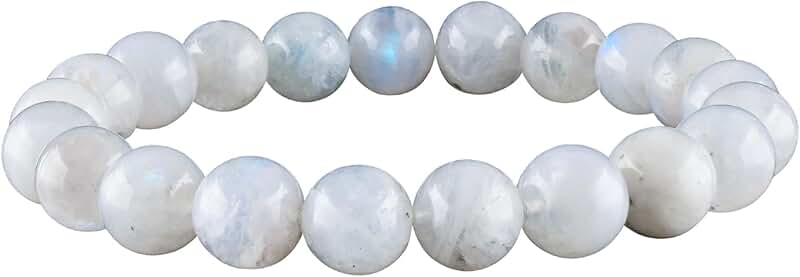 Natural 10mm Gemstone Stretch Bracelet for Stress Relief