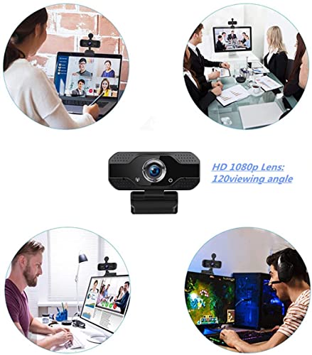 Webcam with Microphone, 1080p HD Streaming USB Computer Webcam [Plug and Play] [30fps], for PC Video Conference/Call/Game, Laptop/Desktop Mac.