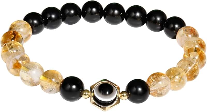 Black Obsidian Evil Eye Beaded Bracelet for Protection and Healing