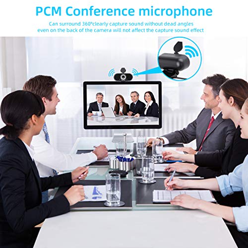 Webcam 1080p Web Camera, USB PC Computer Camera, with Stereo Microphone and Privacy Cover, Plug and Play, Desktop Laptop HD Webcam for Recording, Teaching, Calling, Conferencing, Gaming