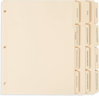 Pre-Printed Reinforced Index Tab Dividers, 12 Pack