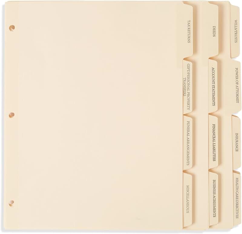 Pre-Printed Reinforced Index Tab Dividers, 12 Pack