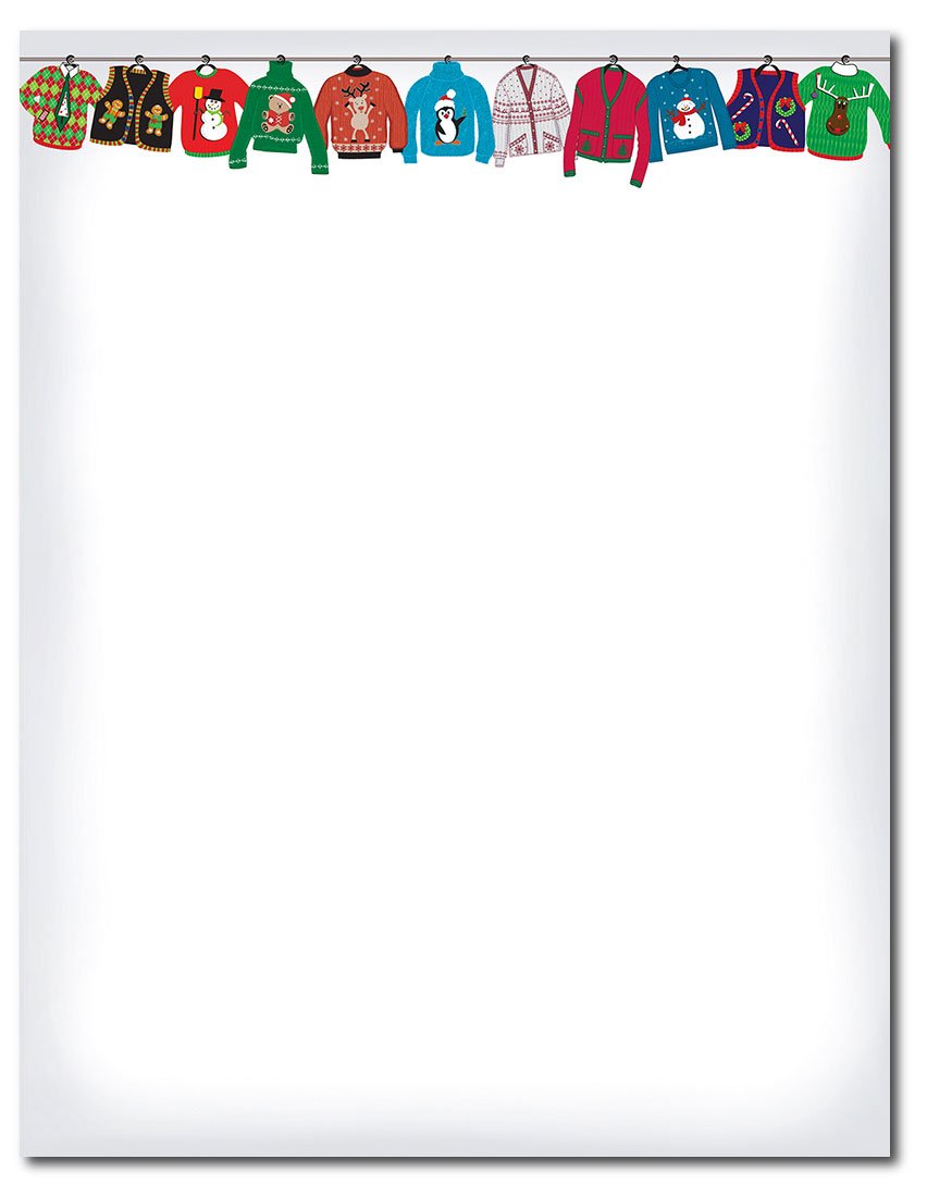 Holiday Sweater Letterhead, 80 sheets, 11" x 8.5"