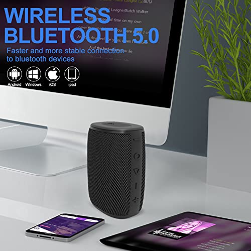 IPX7 Waterproof Bluetooth Speaker, H3 Portable Wireless Speaker Bluetooth 5.0 with Rich Bass HD Stereo Sound 15H Playtime USB-C Charge, Shower Speaker TWS Pairing for Home, Outdoors, Travel