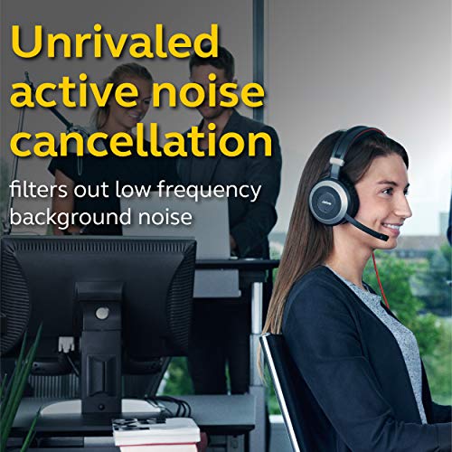 Evolve 80 UC Wired Headset Professional Telephone Headphones with Unrivalled Noise Cancellation for Calls and Music, Features World-Class Speakers and All Day Comfort
