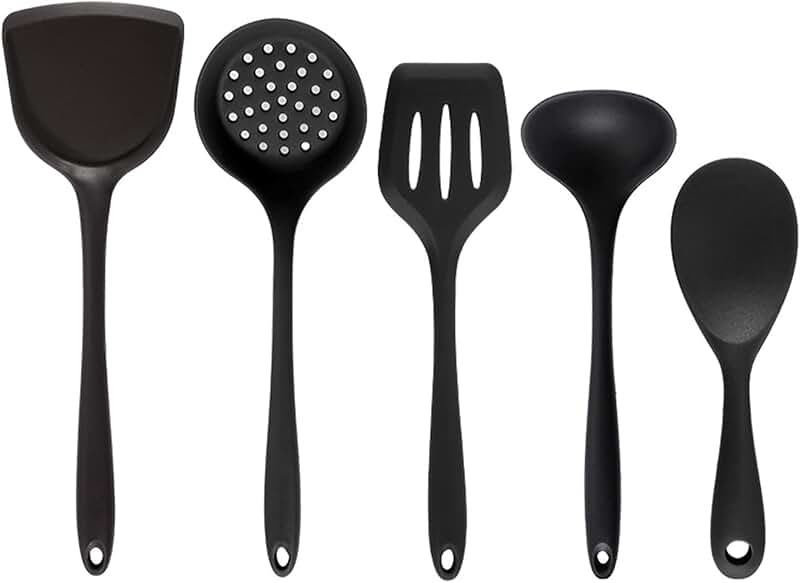 5-Piece Silicone Cooking Utensils Set for Nonstick Cookware