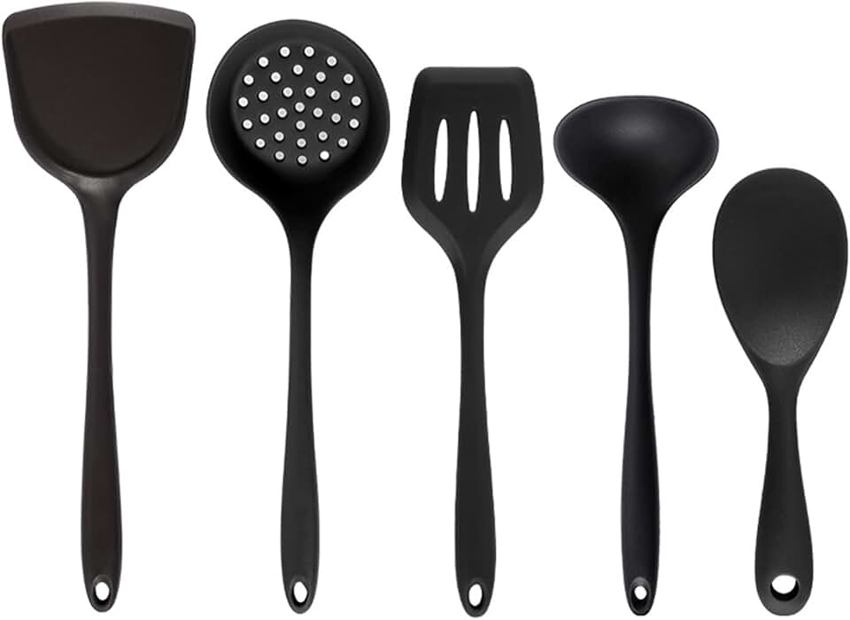 5-Piece Silicone Cooking Utensils Set for Nonstick Cookware