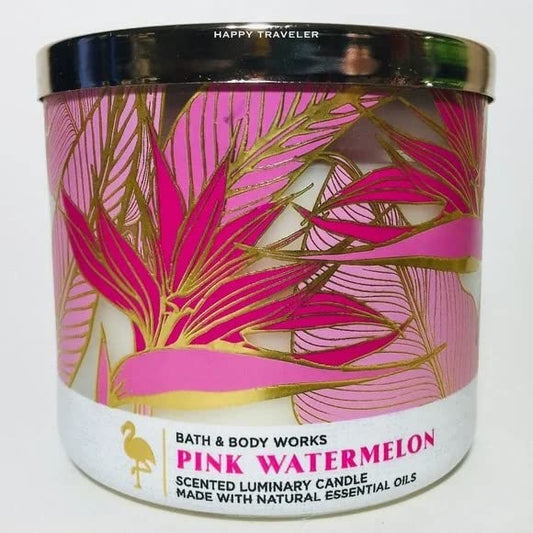  3-Wick Candle w/Essential Oils  14.5 oz  2022 Spring Scents Pink Watermelon)