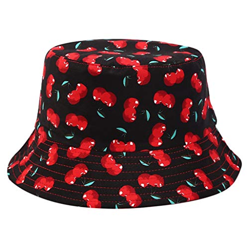 Bucket Hat for Men or Women Casual Sun-Hat UV Protection Adjustable Uni Caps for Summer Travel Outdoors Fisherman Black