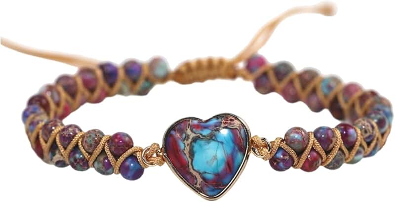 Women’s Handmade Boho Wrap Bracelet with Natural Stone Beads