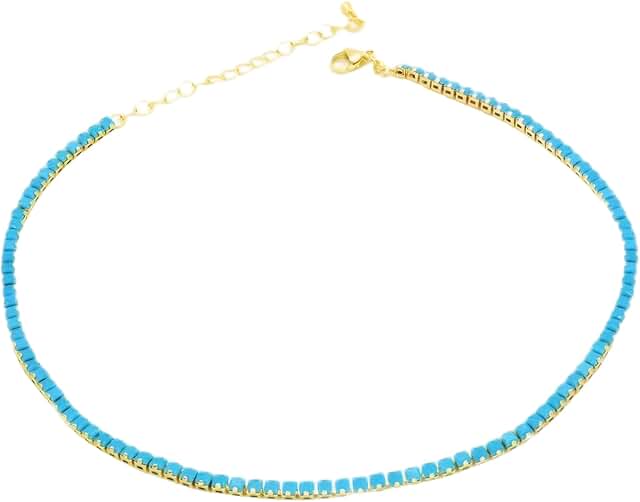 Dainty Turquoise Beaded Adjustable Necklace for Women