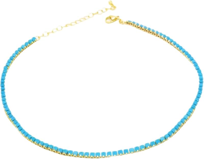 Dainty Turquoise Beaded Adjustable Necklace for Women