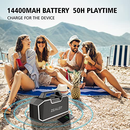 Bluetooth Speaker, 80W Portable Bluetooth Speakers Loud with Dual Paring,IPX7 Waterproof Outdoor Speaker with 14,400MAh Big Battery,50H Playtime,Stereo,Party, Beach Wireless Speaker
