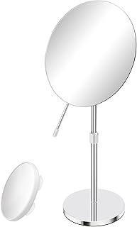 8-inch adjustable vanity mirror with magnifier and swivel