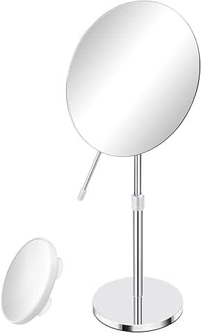 8-inch adjustable vanity mirror with magnifier and swivel