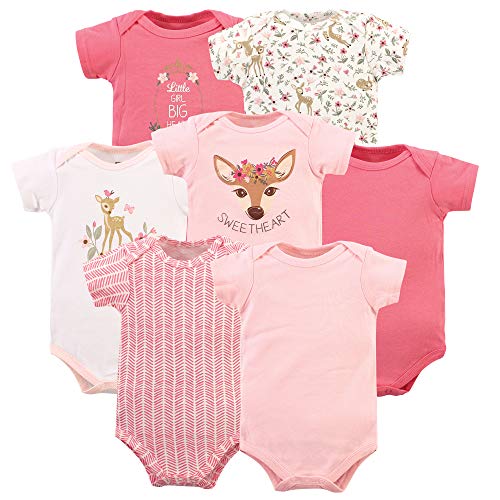 Uni   Cotton Bodysuits Floral Deer, 3-6 Months