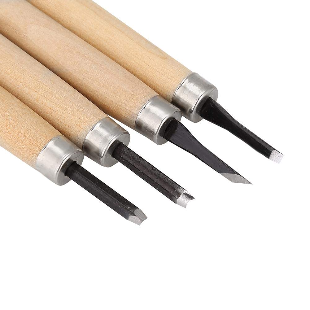 4-Piece Wood Carving Set with Knives and Sharpener