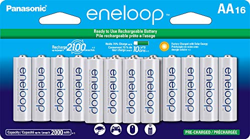 Panasonic BK-3MCCA16FA AA 2100 Cycle Ni-MH Pre-Charged Rechargeable Batteries, 16-Battery Pack