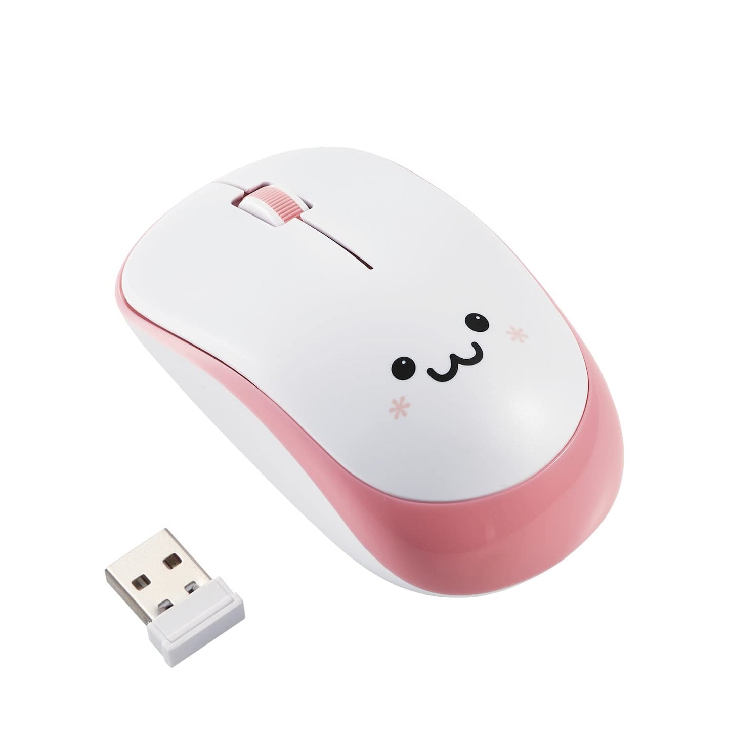 2.4G Wireless Silent Click, Portable Mobile Smiley-Face Mouse for Right/Left Handed Use, IR LED, 1200 DPI 2.5 Years Long Battery Life, Recommended Silent Click (M-IR07DRSPN)