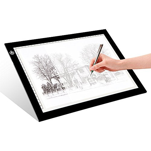 Portable A4 Tracing LED Copy Board Light Box, Ultra-Thin Adjustable USB Power Artcraft LED Trace Light Pad for Tattoo Drawing, Streaming, Sketching, Animation, Stenciling