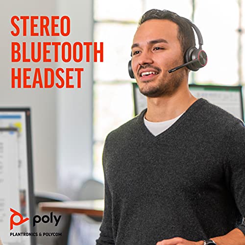 '- Voyager 4320 UC Wireless Headset (Plantronics) - Headphones with Boom Mic - Connect to PC/Mac via USB-A Bluetooth Adapter, Cell Phone via Bluetooth - Works with Teams, Zoom & More