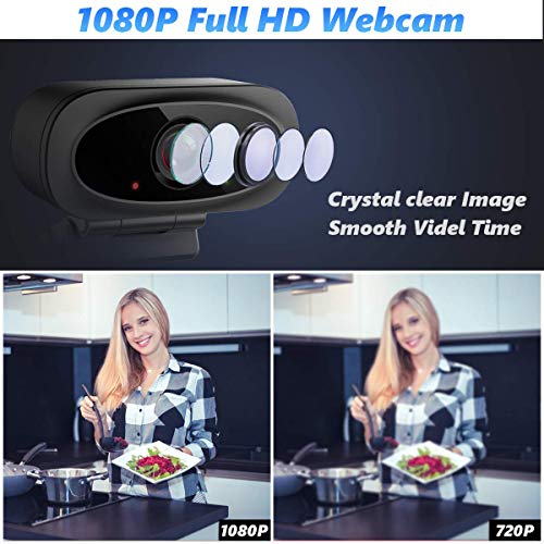 Webcam, Full HD 1080p/30fps Web Camera with Microphones & Privacy Cover, 95 Degrees Wide Angle Lens & Auto Low Light Correction for Widescreen Video Calling/Conferencing/Gaming