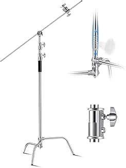 Heavy Duty C Stand with Boom Arm, Adjustable Height