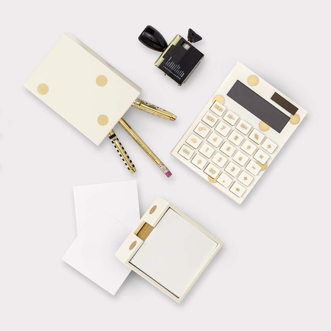 Gold Dot Acrylic Solar Desktop Calculator