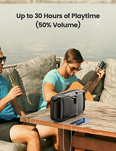 Bluetooth Speakers, 50W Loud Portable Speaker with Subwoofers, 30H Playtime, Ex-bass Technology, 100 Speakers Multiple Pairing, IPX5 Waterproof Outdoor Speaker for Beach/Pool/Party/Camping/Yard