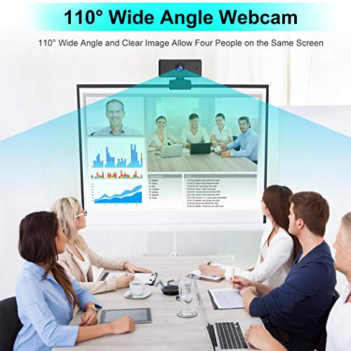 1080P Full HD Webcam - USB Web Camera with Built-in Microphone for Laptop, Computer, PC, Video Calling and Recording, Black