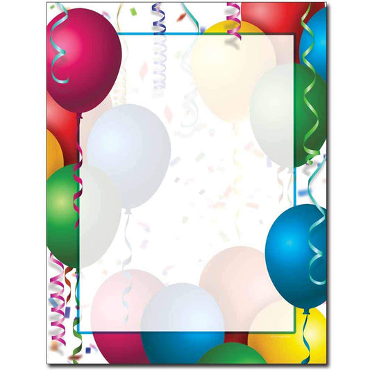 Bright Balloons Letterhead Printer Paper, 25 Sheets