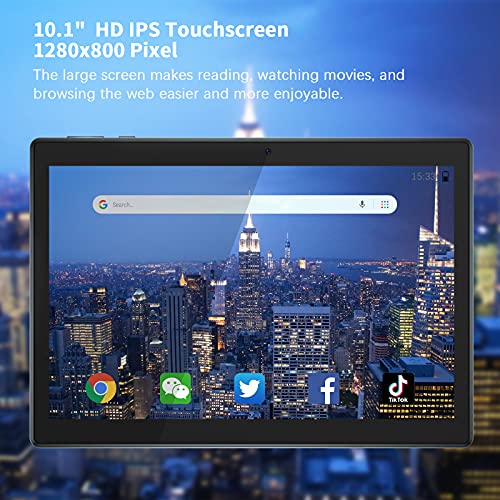 10 inch Tablet Android 10.0, HD 1280x800 Touchscreen, 32GB Storage, 6000mAh Battery, Dual Camera Dual Speakers, Google , Support WiFi Bluetooth, Portable Tablet Black