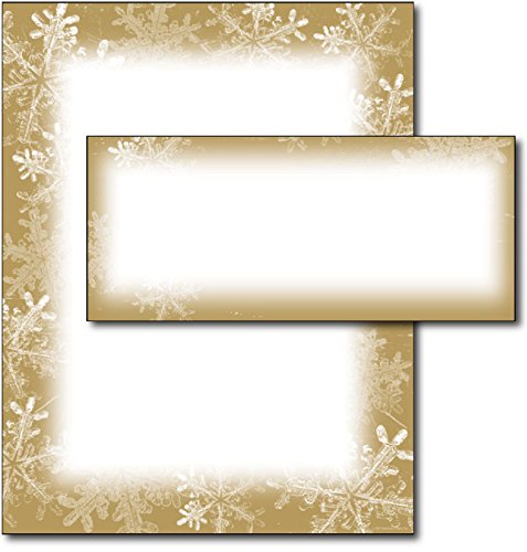 Frosted Holiday Wishes Letterhead and Envelopes, 40 Sets