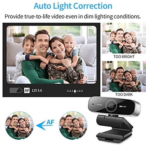 Autofocus 60Fps Webcam with Microphone - Adjustable PC Camera for Streaming, Video Calling and Recording  Full HD Web Camera Plug and Play Compatible with Windows/Android/Google/Mac