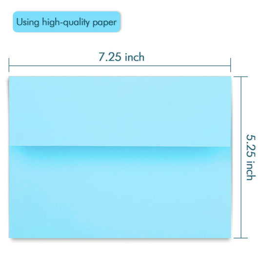 100 Baby Blue A7 Envelopes for Invitations