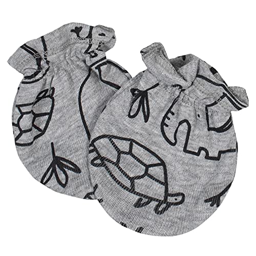 Uni  Baby 8 9-Piece Cap and Mitten Sets, 8pc Grey Jungle, 0-3 Months