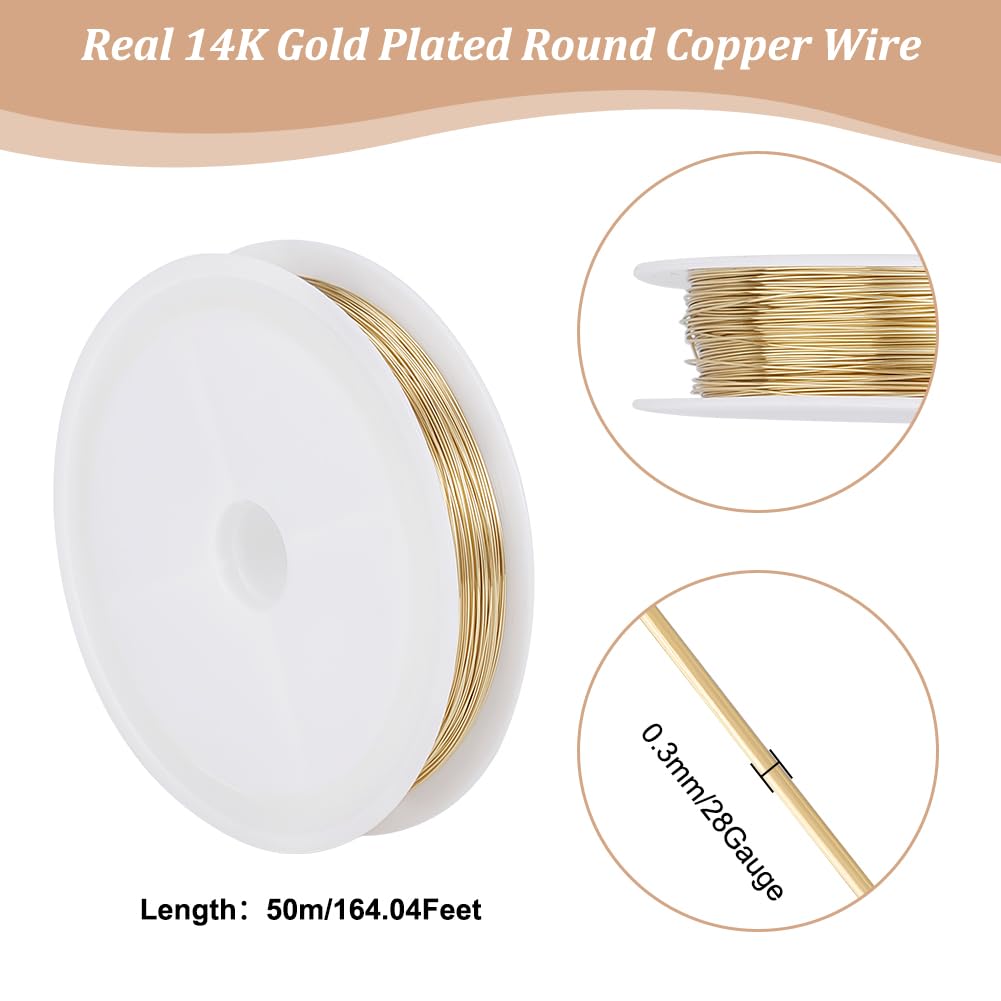 28 Gauge Gold Plated Bead Wire for Jewelry Making