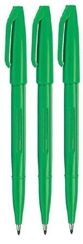 Green Fibre Tip Marker Pen Set of 3