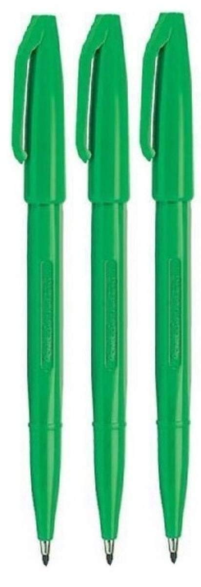 Green Fibre Tip Marker Pen Set of 3