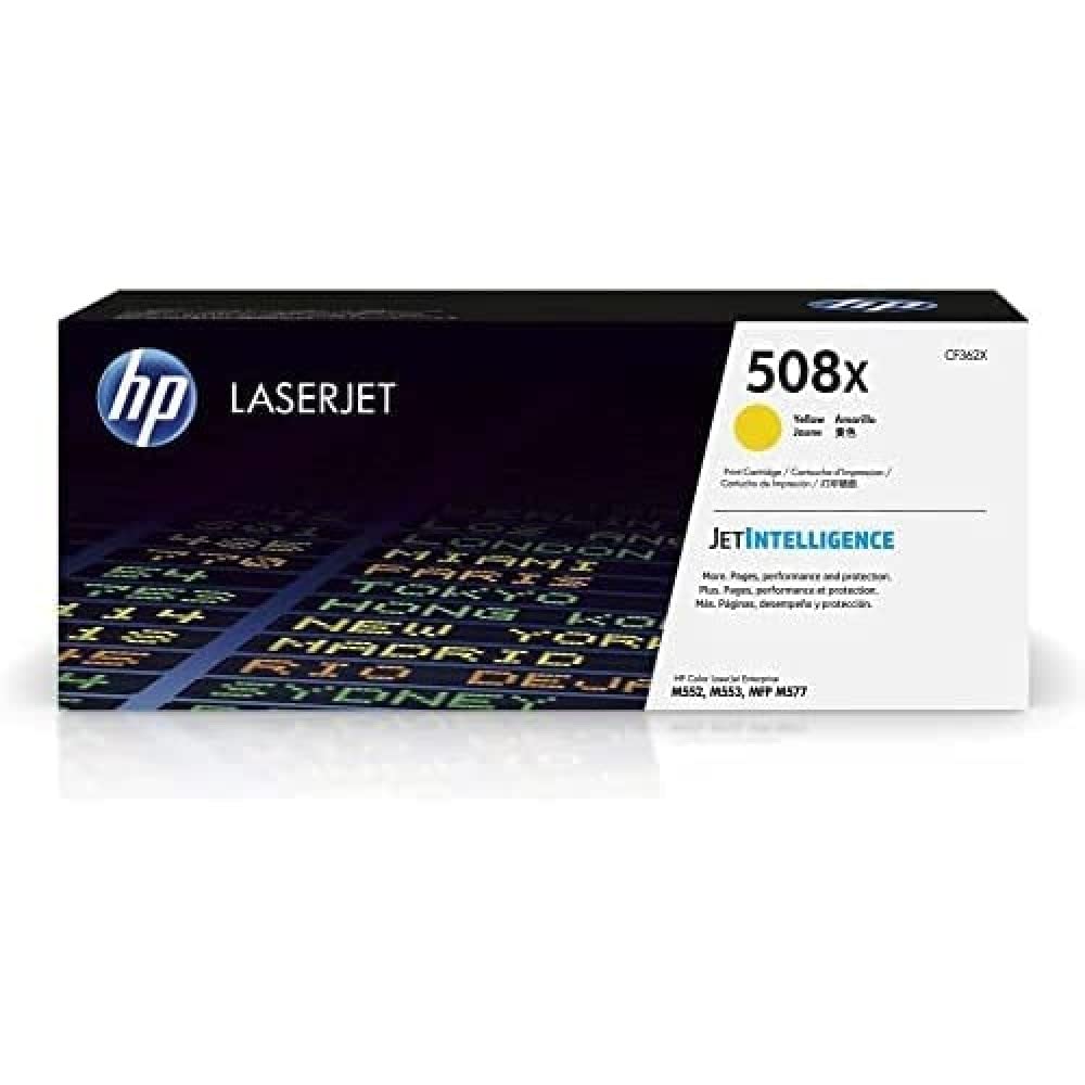Original 508X Yellow High-yield Toner Cartridge | Works with Color LaserJet Enterprise M552, M553, Color LaserJet Enterprise MFP M577 Series | CF362X