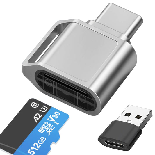USB C Micro SD Card Reader with Keychain