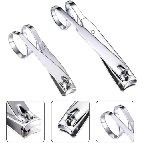 MODAIO-Nail Clippers with 360-Degree Rotating Head - Stainless Steel Fingernails and Toenails Cutter (Silver)