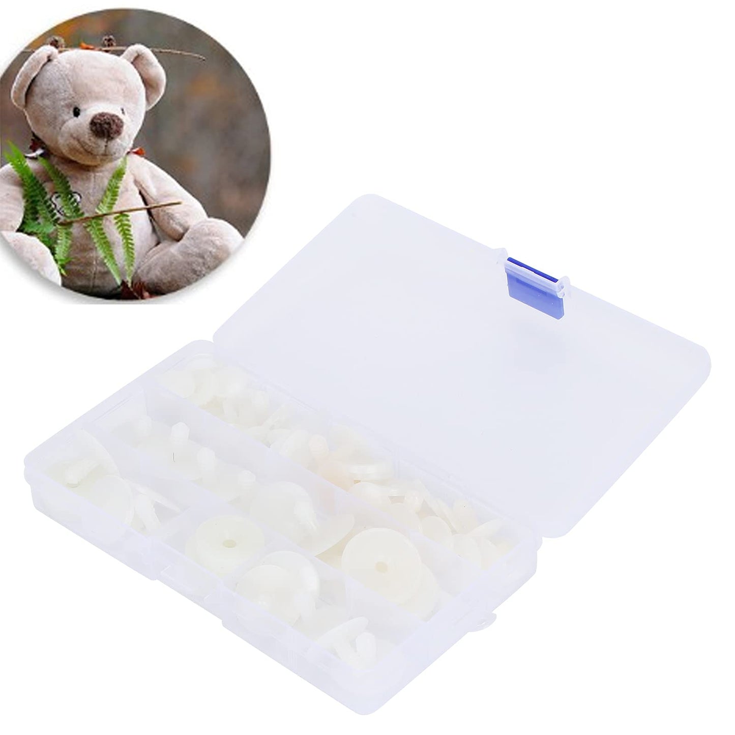HandiJoints DIY Toy Accessories Set, 35 White Plastic Doll Joints