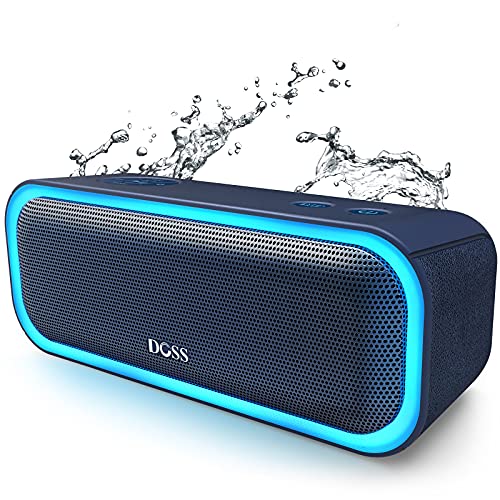 Bluetooth Speaker, SoundBox Pro Portable Wireless Bluetooth Speaker with 20W Stereo Sound, Active Extra Bass, IPX5 Waterproof, Wireless Stereo Pairing, Multi-Colors Lights, 20Hrs Playtime -Blue