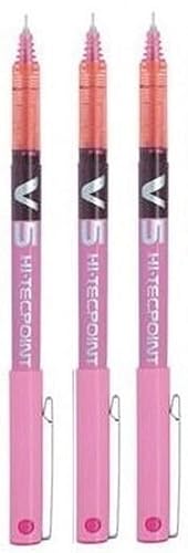 Pink Hi-Tecpoint Extra Fine Rollerball Pen Set of 3