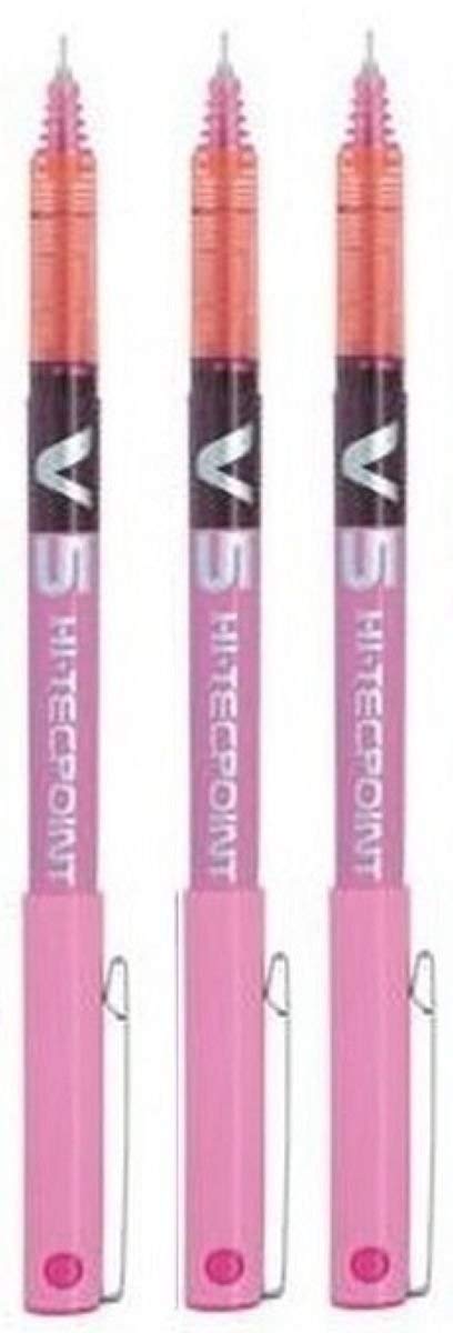 Pink Hi-Tecpoint Extra Fine Rollerball Pen Set of 3